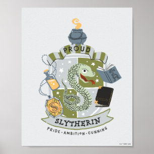 Cartoon stolzes Slytherin-Wappen Poster