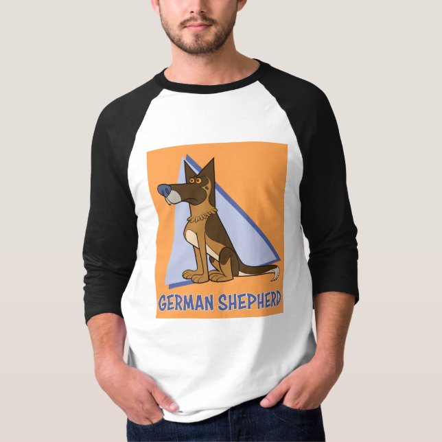Cartoon Style German Shepherd Dog T-Shirt (Vorderseite)