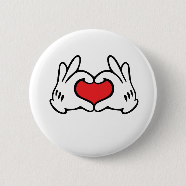 Cartoon Style Hand Liebe Herz Button (Vorderseite)