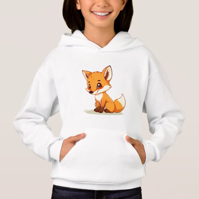 Cartoon-Style Happy Fox T - Shirt (Vorderseite)