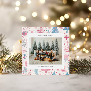 Cartoon Style Pastel Illustration Holiday Card Feiertagskarte