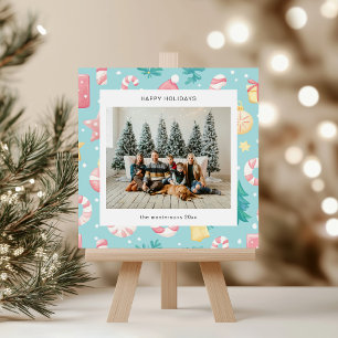 Cartoon Style Pastel Illustration Holiday Card Feiertagskarte