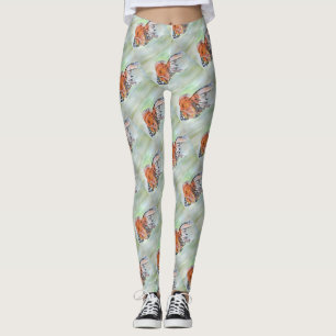 Cartoon Style Ryukin Goldfish Acrylmalerei Leggings