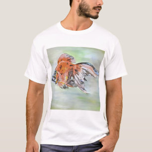Cartoon Style Ryukin Goldfish Acrylmalerei T-Shirt