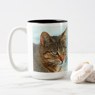 Cartoon Style Tabby Cat RB Zweifarbige Tasse