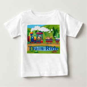 Cartoon Style Train Ride im Nationalpark Baby T-shirt