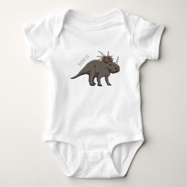 Cartoon Styracosaurus Baby Strampler (Vorderseite)