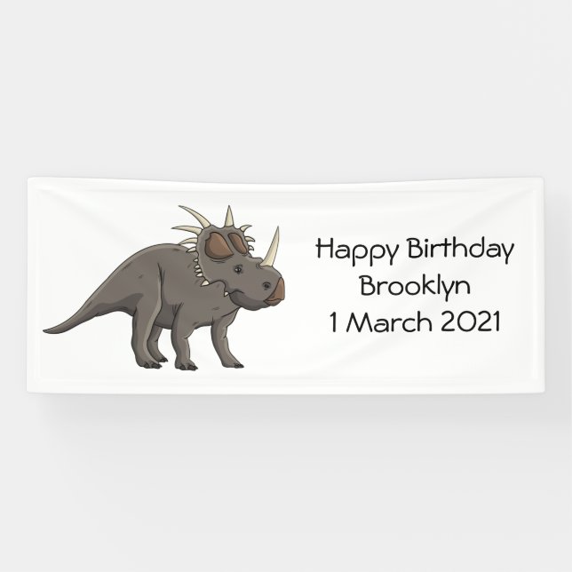 Cartoon Styracosaurus Banner (Horizontal)