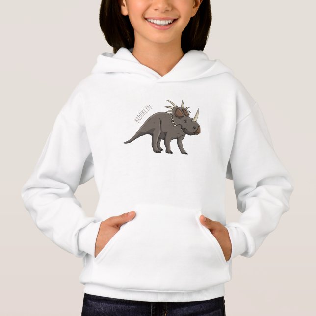 Cartoon Styracosaurus Hoodie (Vorderseite)