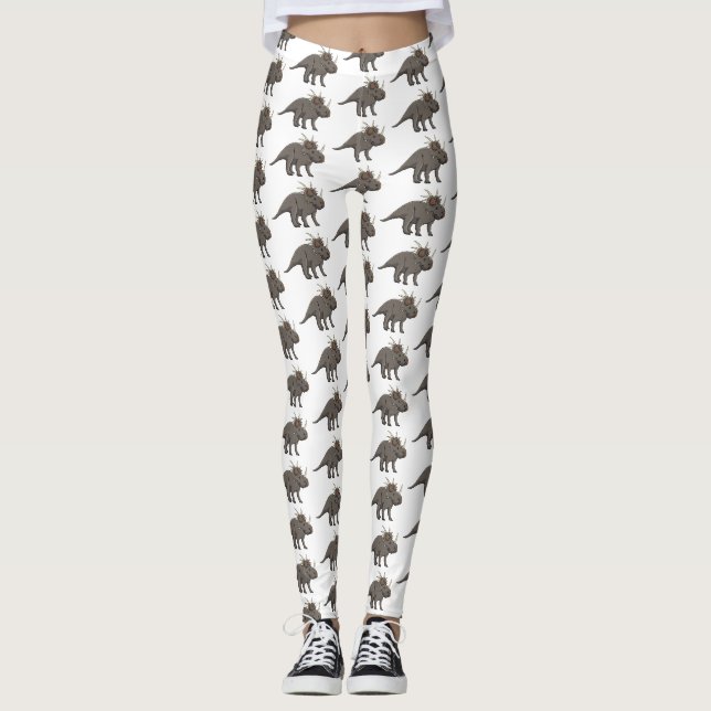 Cartoon Styracosaurus Leggings (Vorderseite)