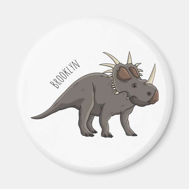 Cartoon Styracosaurus Magnet (Vorne)