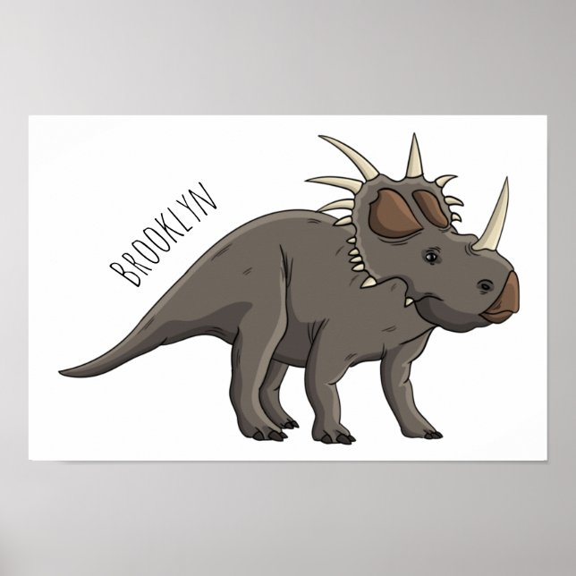 Cartoon Styracosaurus Poster (Vorne)