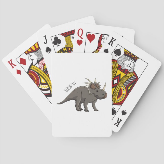 Cartoon Styracosaurus Spielkarten (Rückseite)