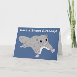 Cartoon Sugar Glider Illustration Custom Birthday Karte