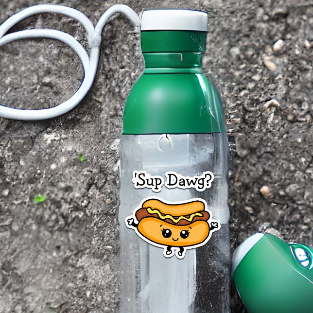 Cartoon Sup Dawg Hotdog Sticker (Von Creator hochgeladen)