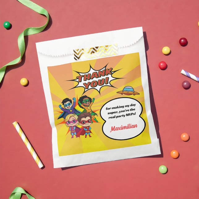 Cartoon Superhero Comic Book Boy's Party Vielen Da Geschenktütchen (Von Creator hochgeladen)