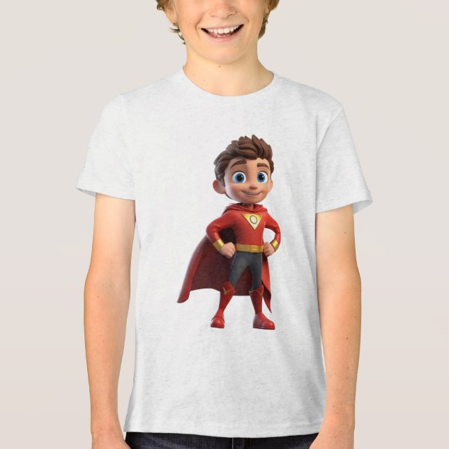 Cartoon Supper Hero Tri-Blend Shirt (Vorderseite)