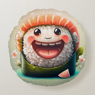 Cartoon Sushi Round Kissen - Whimsical Design Fun