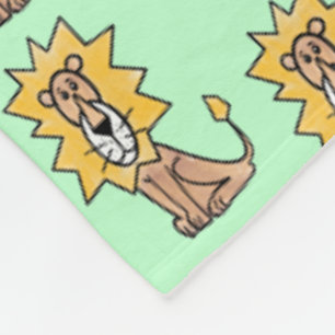 Cartoon süßer Löwe Kinder Retro Safari Dschungel T Fleecedecke