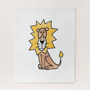 Cartoon süßer Löwe Kinder Retro Safari Dschungel T Puzzle