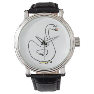 Cartoon Swan Graceful White Bird Design Armbanduhr