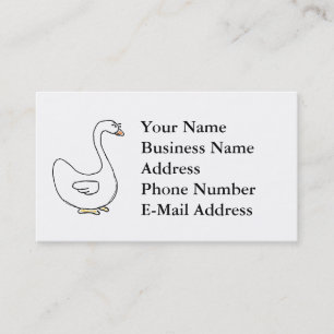 Cartoon Swan Graceful White Bird Design Visitenkarte