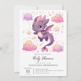 Cartoon Sweet Dragon Baby Dusche Einladung