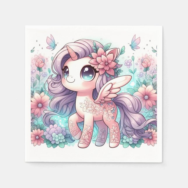 Cartoon Sweet Unicorn Kinderdusche Serviette (Vorderseite)