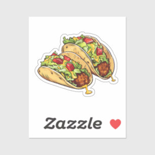 Cartoon-Tacos Aufkleber