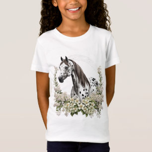Cartoon-Tätowierkunst eines Appaloosa mit Syrenran T-Shirt