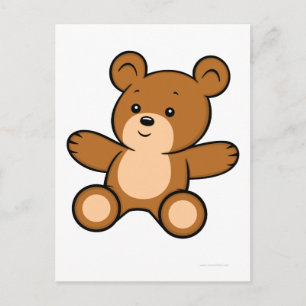 Cartoon Teddy Bear Postcard Postkarte