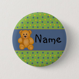 Cartoon Teddy Design Button