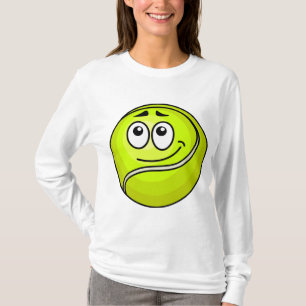 Cartoon-Tennisball-Emoji-Gesicht Glücklich Sport T-Shirt