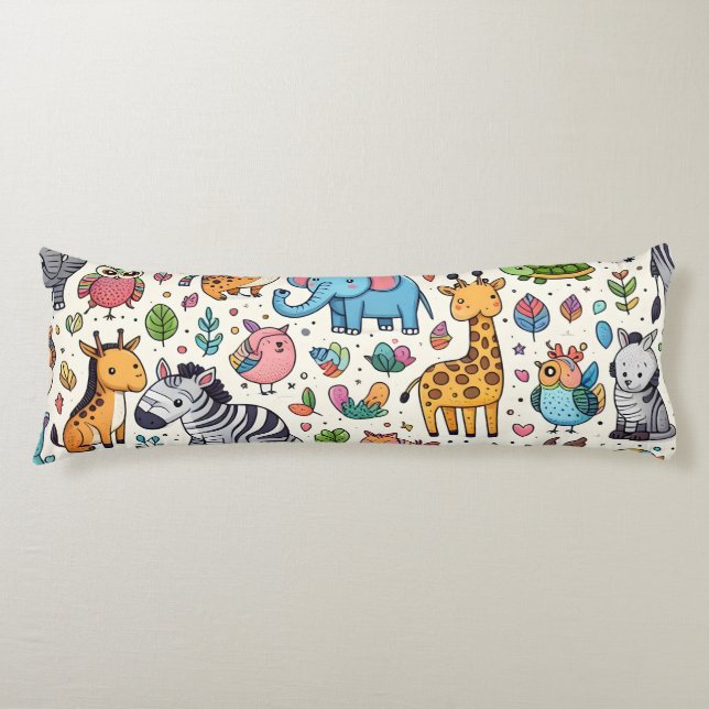 Cartoon Tiermuster Seitenschläferkissen (Vorderseite)