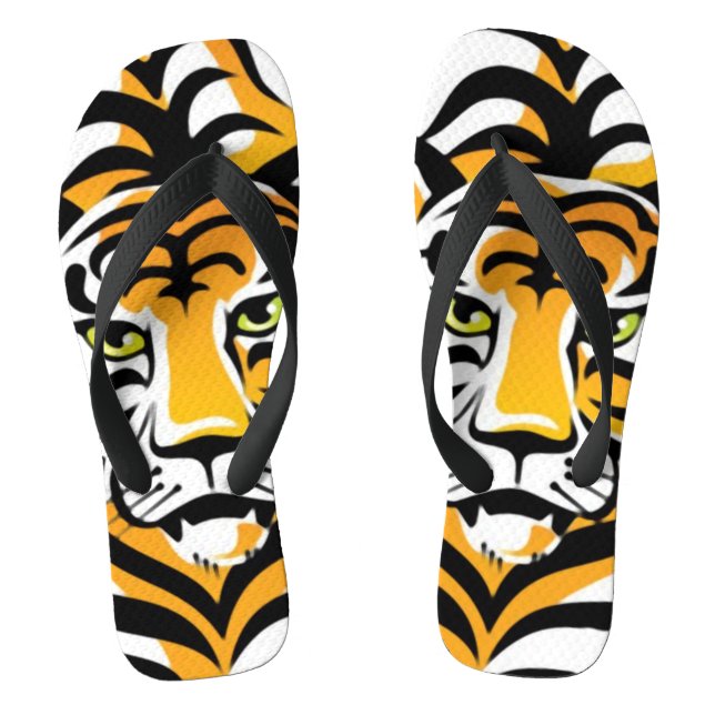 Cartoon Tiger Animal Print Flip Flops (Fußbett)