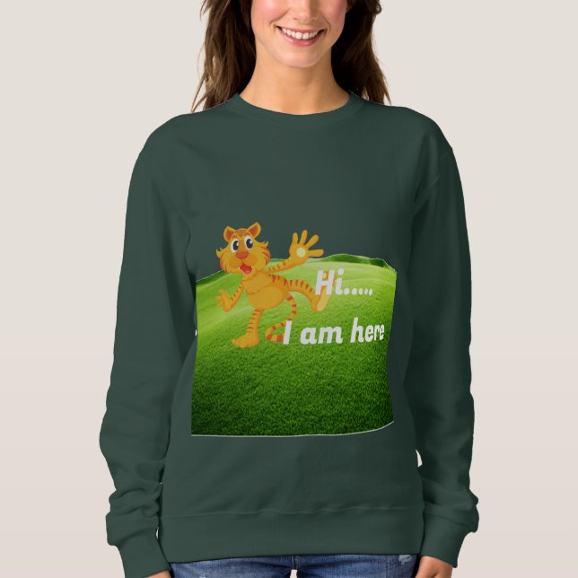 Cartoon Tiger Mascot Sweatshirt (Vorderseite)