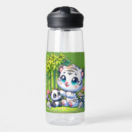 Cartoon Tiger & Panda | Trinkflasche