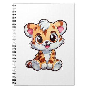 Cartoon Tigerbild Notizblock