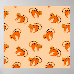 Cartoon Tigers: Vintage Kinderwerbung Poster
