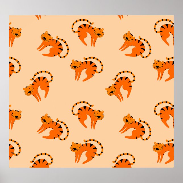 Cartoon Tigers: Vintage Kinderwerbung Poster (Vorne)