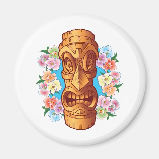 Cartoon Tiki Statue Magnet (Vorne)