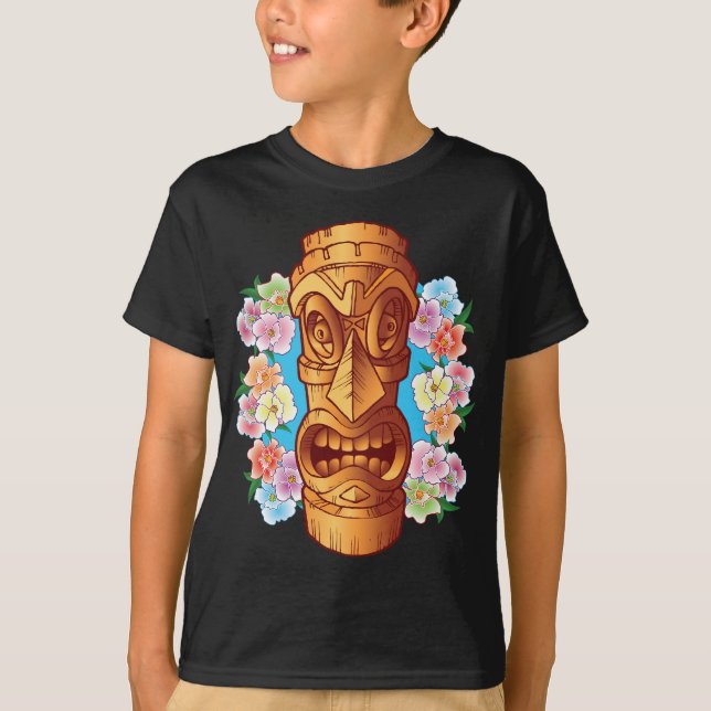 Cartoon Tiki Statue T-Shirt (Vorderseite)