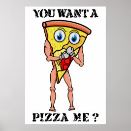Cartoon Trash Pizza Boxing Poster
