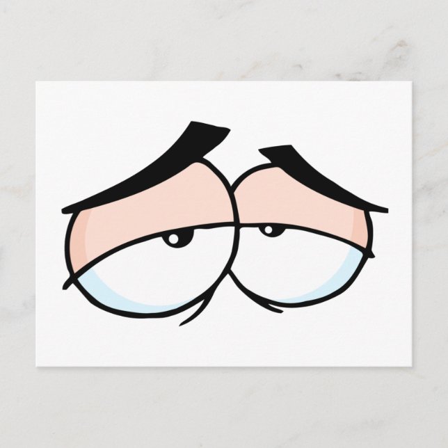 Cartoon traurige Augen Postkarte (Vorderseite)
