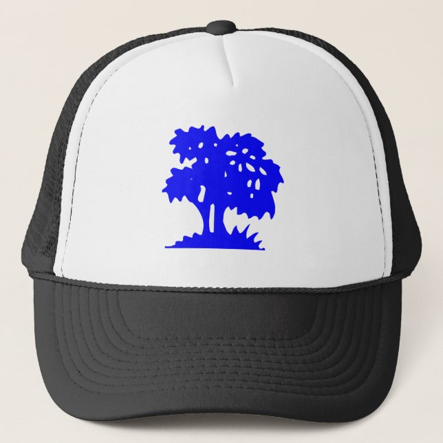 Cartoon Tree - Blue Truckerkappe (Vorderseite)