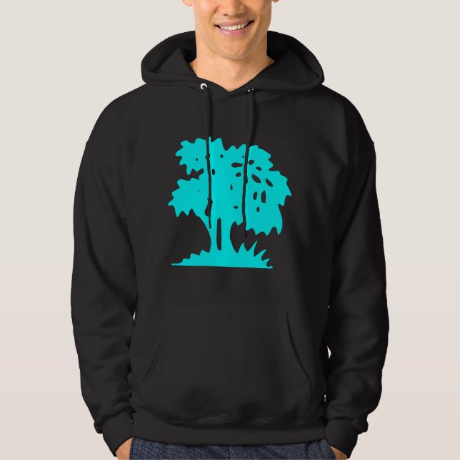 Cartoon Tree - Cyan Hoodie (Vorderseite)