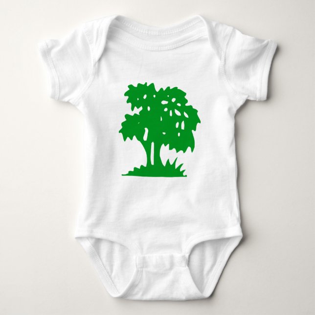 Cartoon Tree - Grasgrün Baby Strampler (Vorderseite)