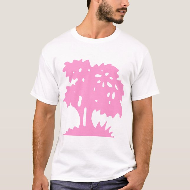 Cartoon Tree - rosa T-Shirt (Vorderseite)