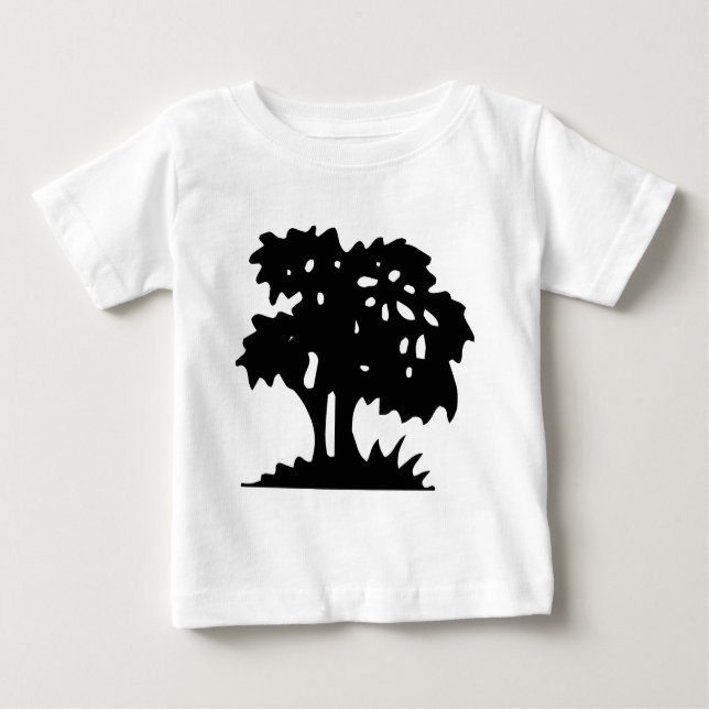 Cartoon Tree - Schwarz Baby T-shirt (Vorderseite)