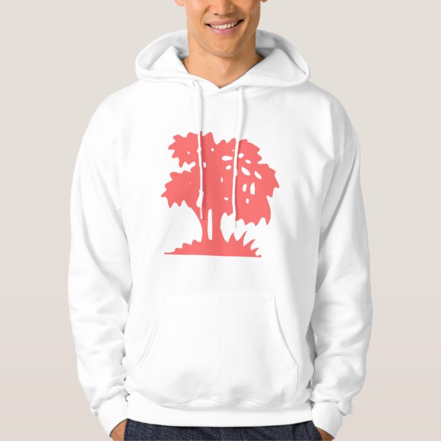 Cartoon Tree - Tropisches Rosa Hoodie (Vorderseite)
